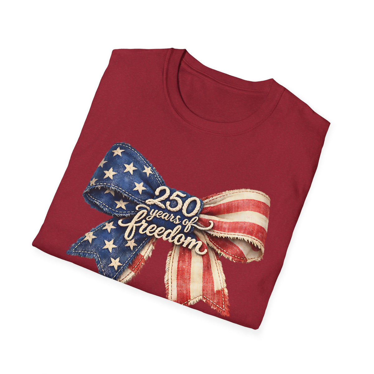 Patriotic '250 Years of Freedom' Bow T-Shirt