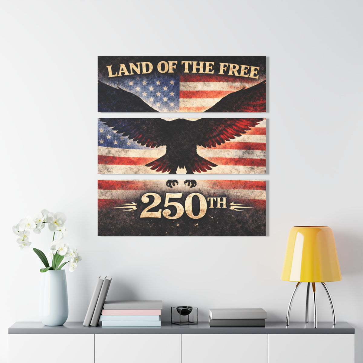 250th Anniversary American Flag & Eagle Acrylic Print (Triptych)