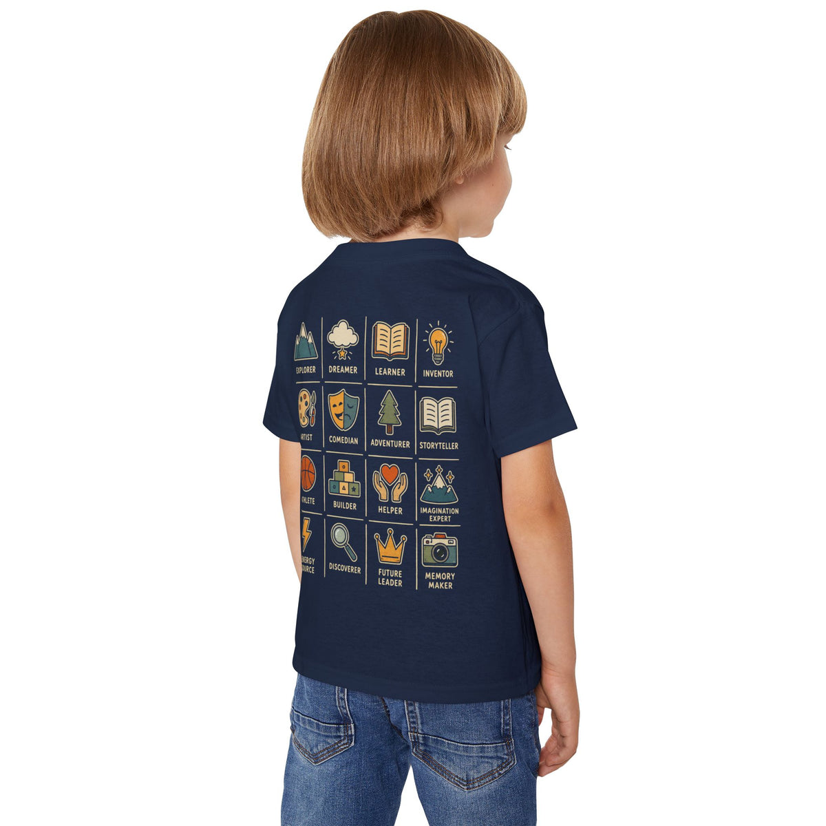 Toddler T‑Shirt “More Than a Kid” — Empowering Icons Backprint (Preschool, Gifts)
