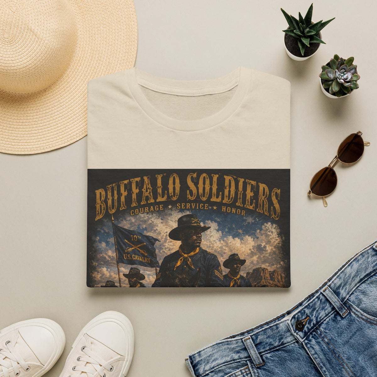 Buffalo Soldiers Tribute T-Shirt — Heritage, Courage & Service Graphic Tee