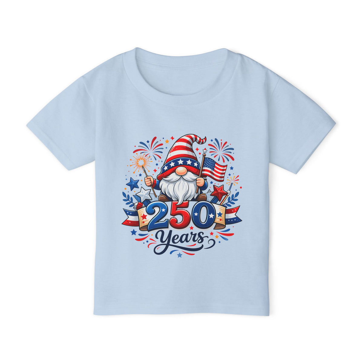 Toddler T-Shirt – Patriotic 250 Years Gnome Design (4th of July Kids Tee)