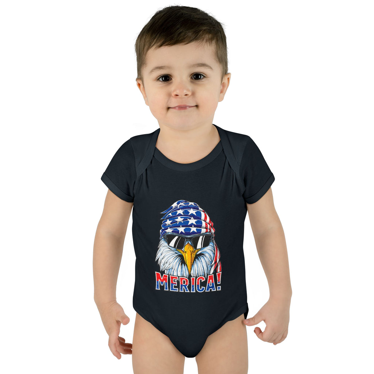 Merica!' Patriotic Eagle Infant Onesie (4th of July)