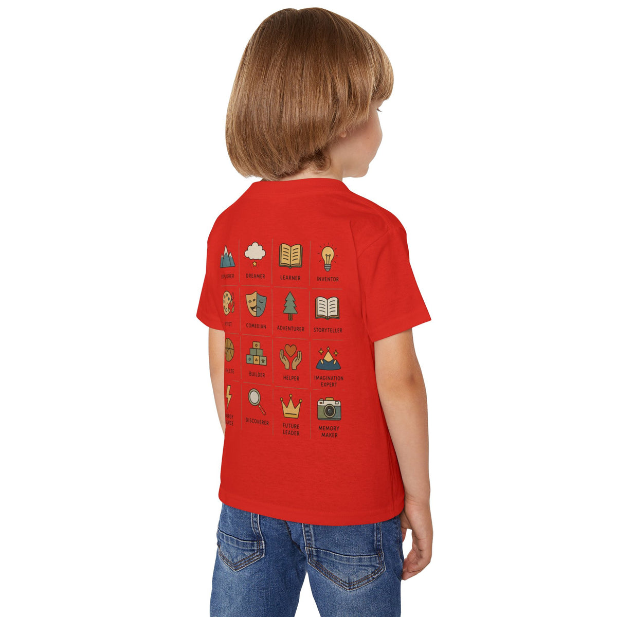 Toddler T‑Shirt “More Than a Kid” — Empowering Icons Backprint (Preschool, Gifts)