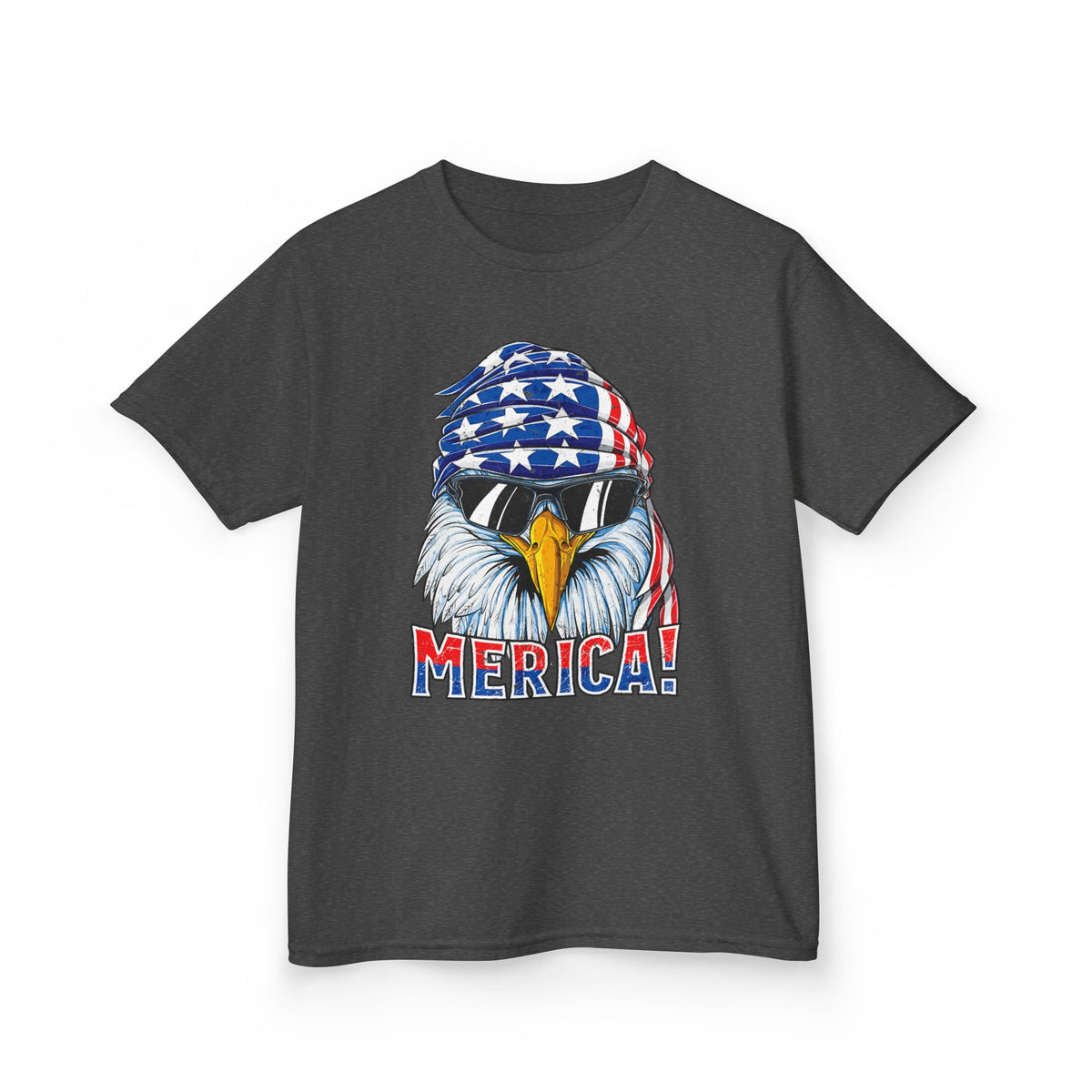 Kids Tee — 'MERICA! Bald Eagle with American Flag Bandana Patriotic Graphic T-Shirt