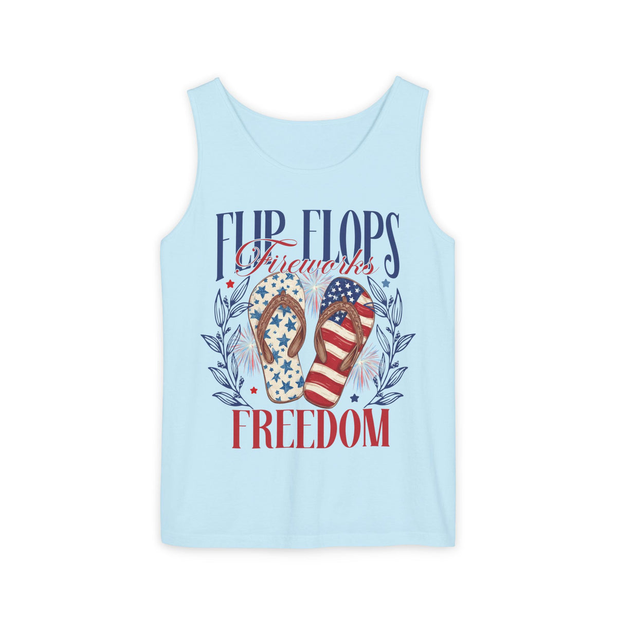 Tank Top — Flip Flops & Freedom Patriotic Flip-Flop Summer Tee for 4th of July