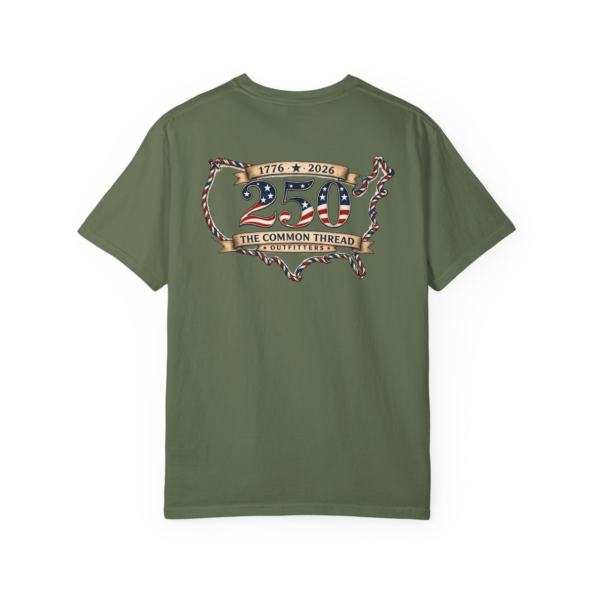 250th Anniversary USA Map T-Shirt — "The Common Thread" Patriotic Tee