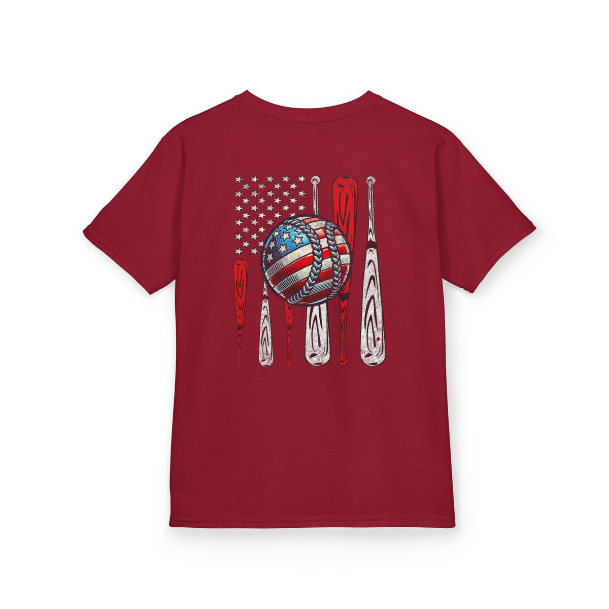 American Flag Ball & Bats - Youth Graphic T‑Shirt