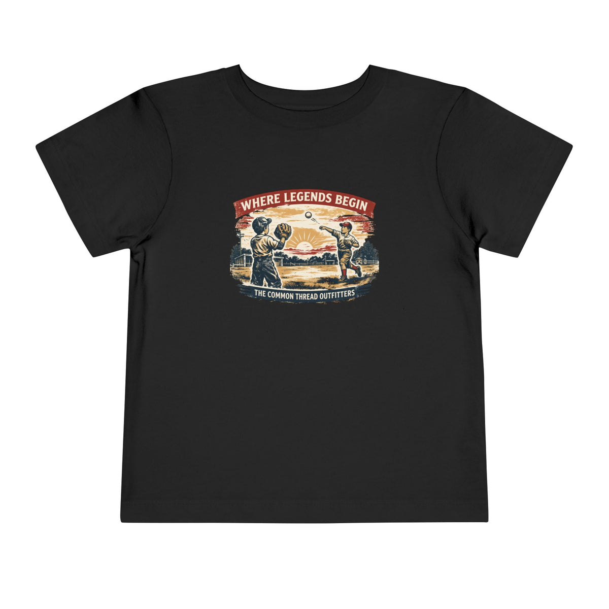 Toddler Tee — "Where Legends Begin" Vintage Sunset Kids Shirt