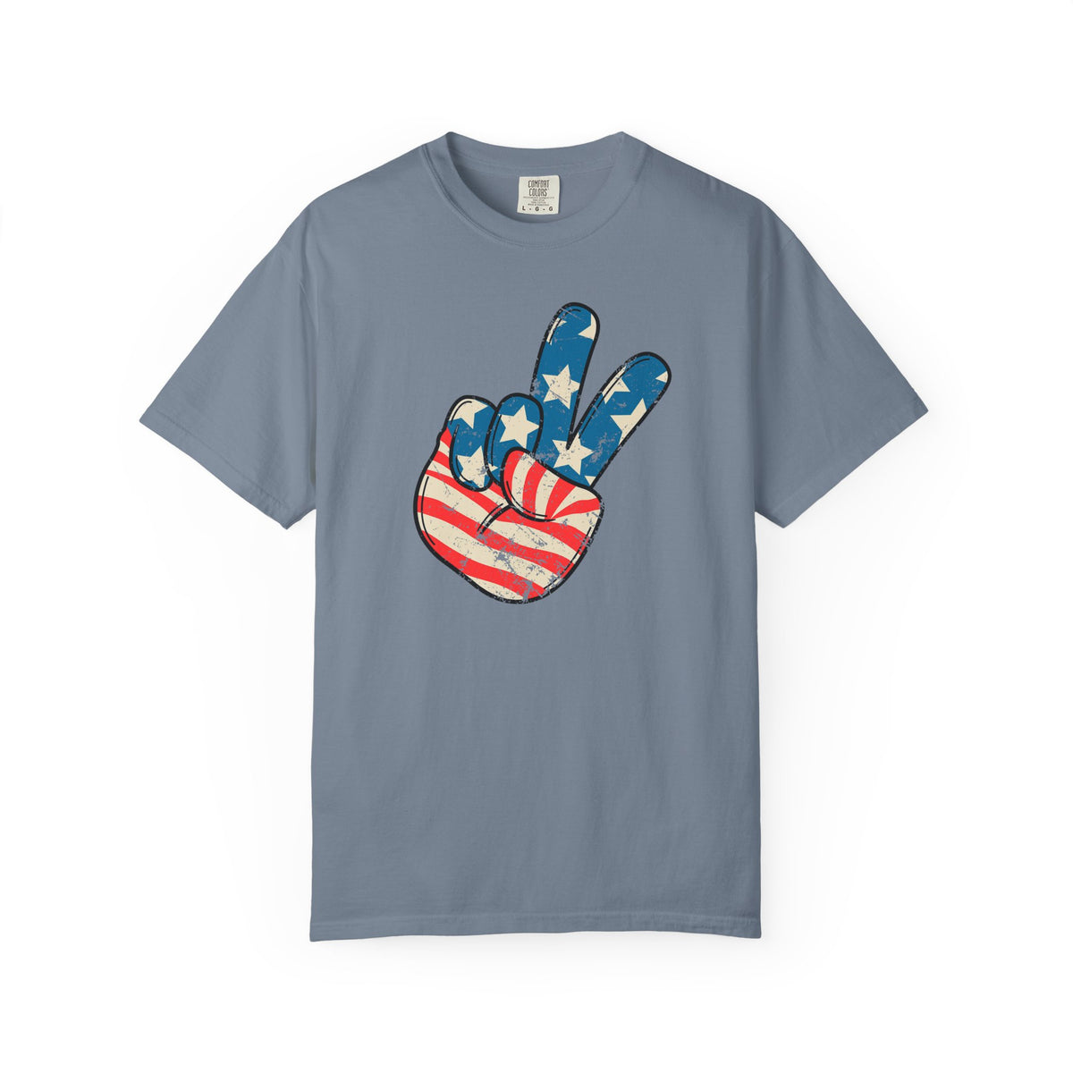 Patriotic Peace Sign T-Shirt — American Flag Peace Hand Tee