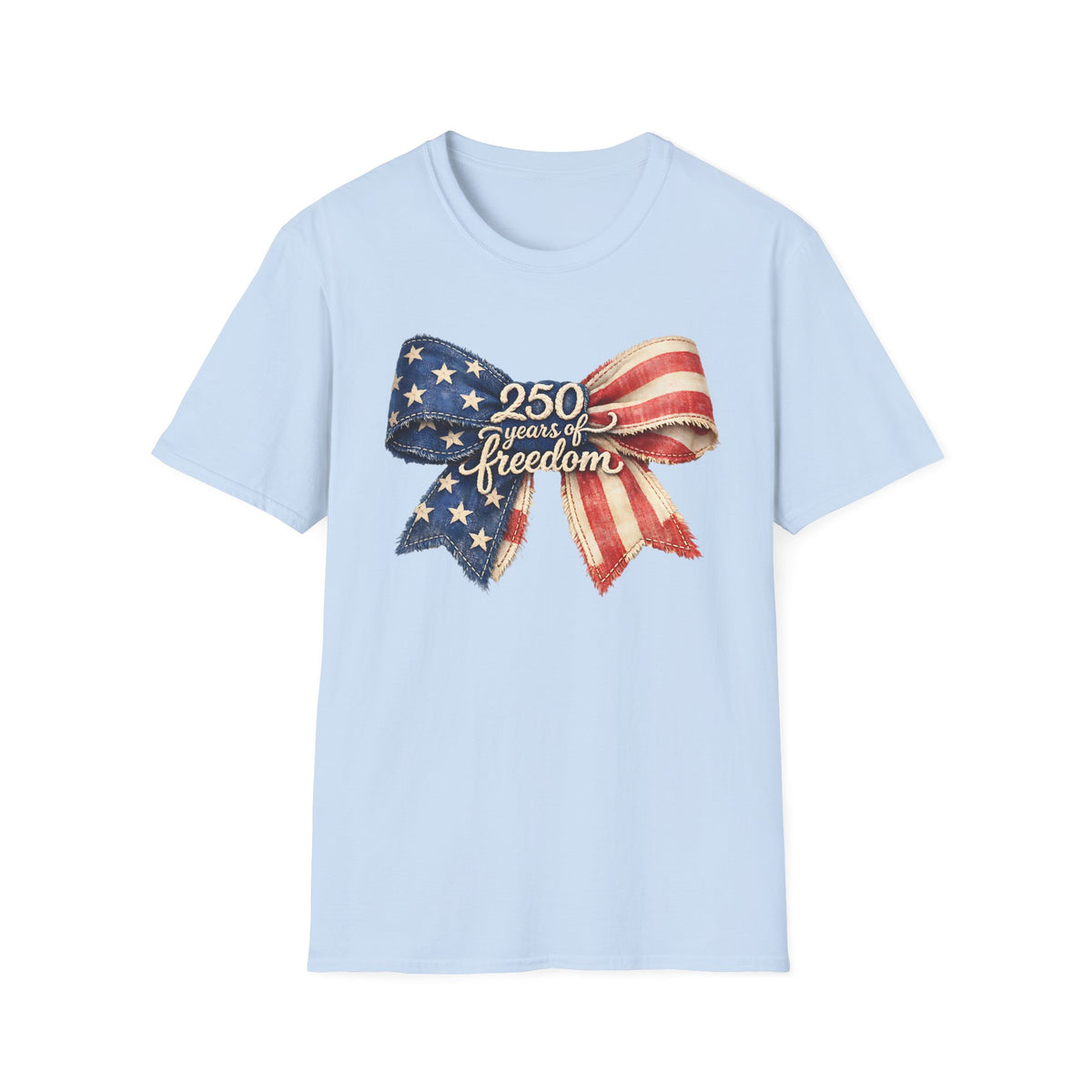 Patriotic '250 Years of Freedom' Bow T-Shirt