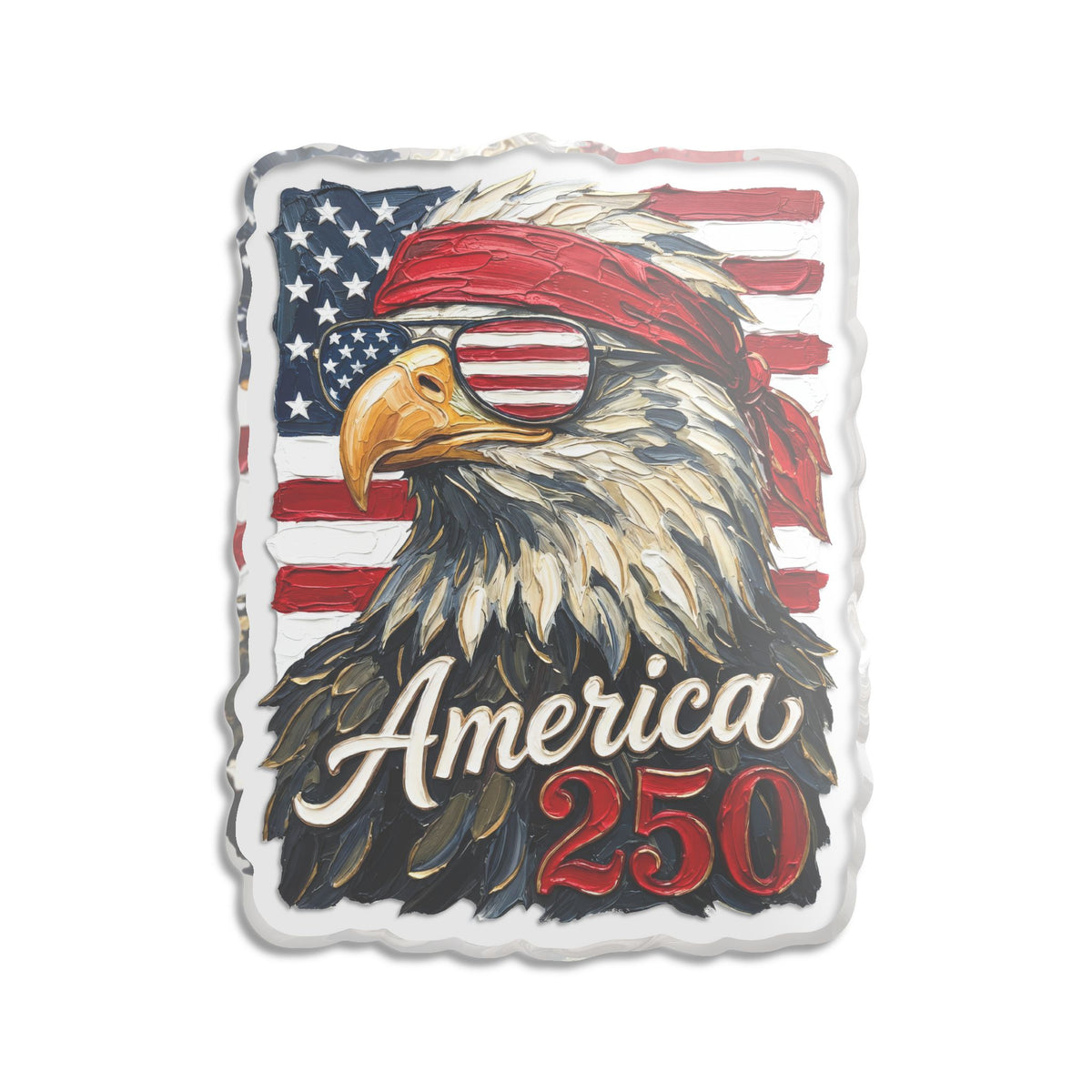 America 250 Eagle Statue – Patriotic Bald Eagle Figurine with USA Flag