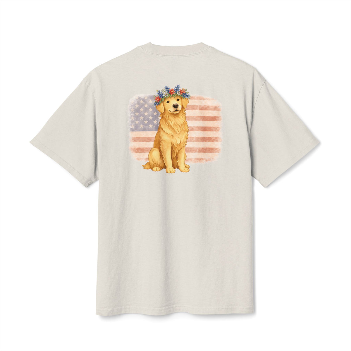 Premium Heavy Faded Tee - Golden Flower Crown