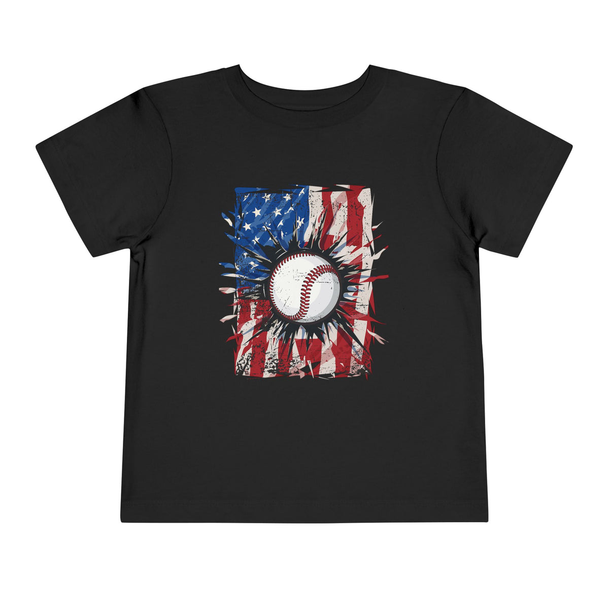 American Flag Vintage Baseball Graphic Toddler T-Shirt