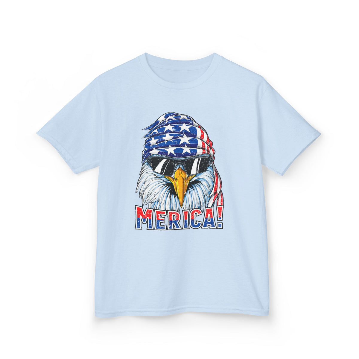Kids Tee — 'MERICA! Bald Eagle with American Flag Bandana Patriotic Graphic T-Shirt