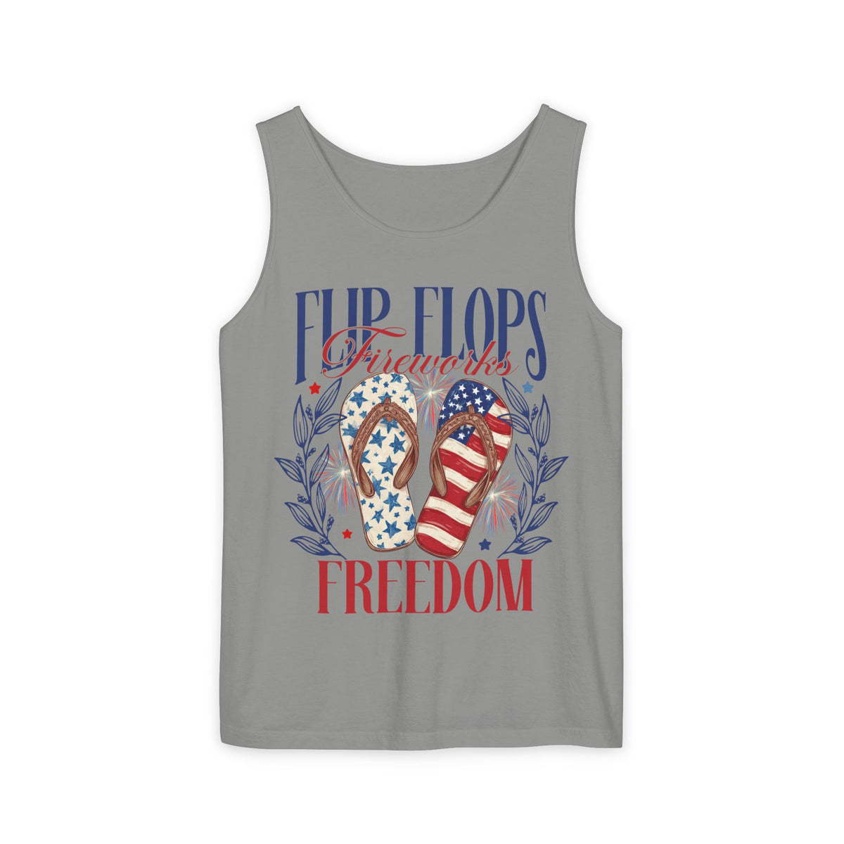 Tank Top — Flip Flops & Freedom Patriotic Flip-Flop Summer Tee for 4th of July
