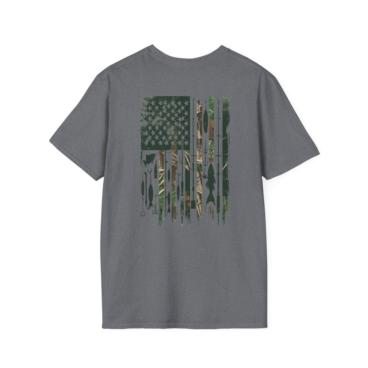 Flag Fishing USA Graphic T-Shirt