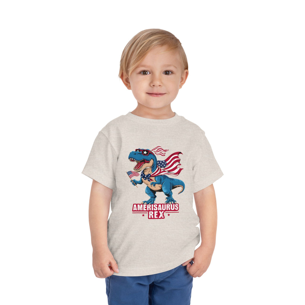 Amerisaurus Rex Toddler Tee — Patriotic Dino 4th of July Shirt