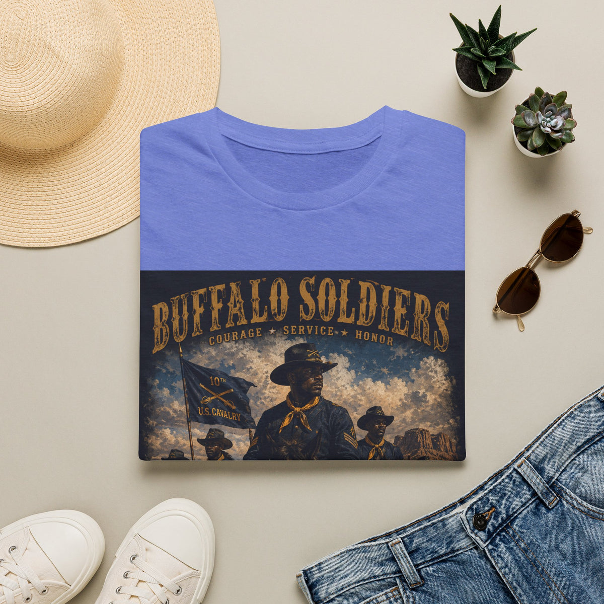 Buffalo Soldiers Tribute T-Shirt — Heritage, Courage & Service Graphic Tee
