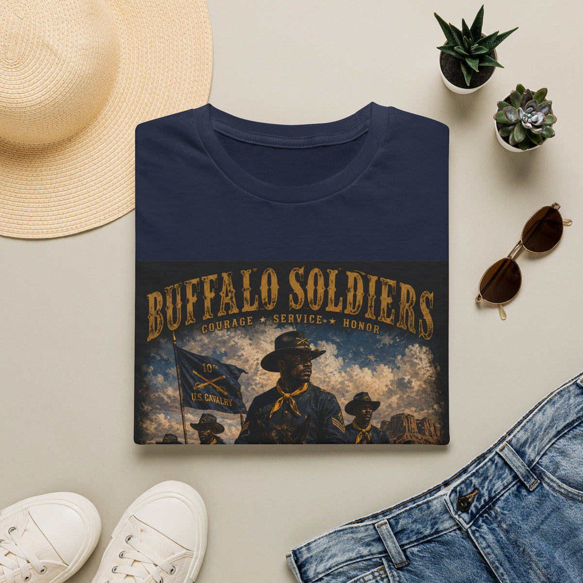 Buffalo Soldiers Tribute T-Shirt — Heritage, Courage & Service Graphic Tee