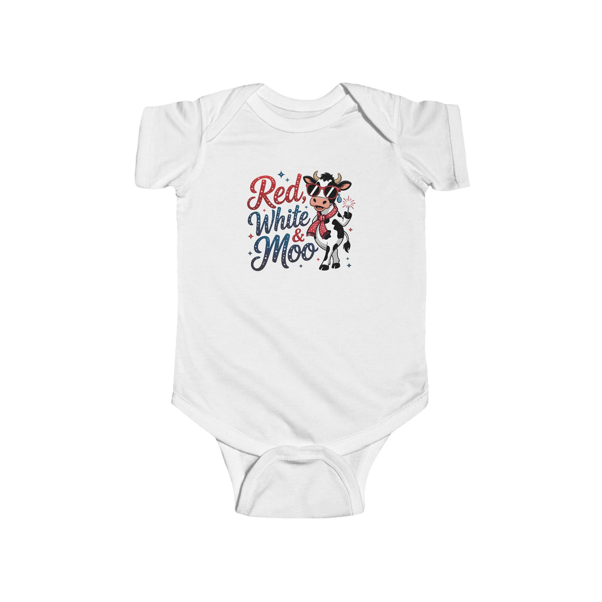 Red White & Moo — Patriotic Cow Infant Onesie
