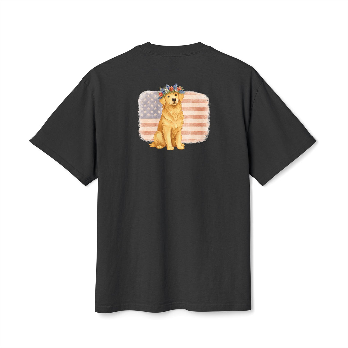 Premium Heavy Faded Tee - Golden Flower Crown
