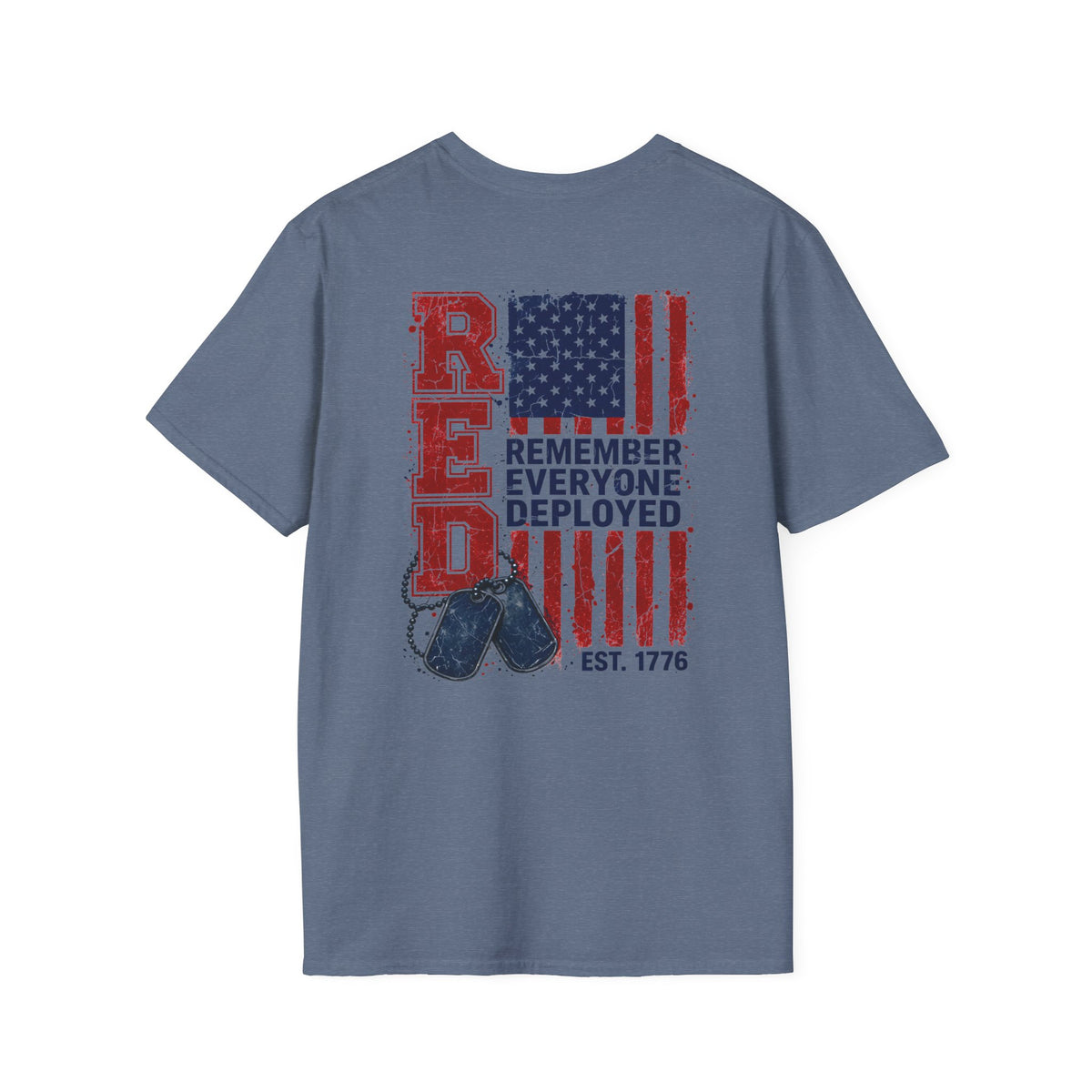 Remember Everyone Deployed T-Shirt — Patriotic RED White & Blue Military Tribute Tee