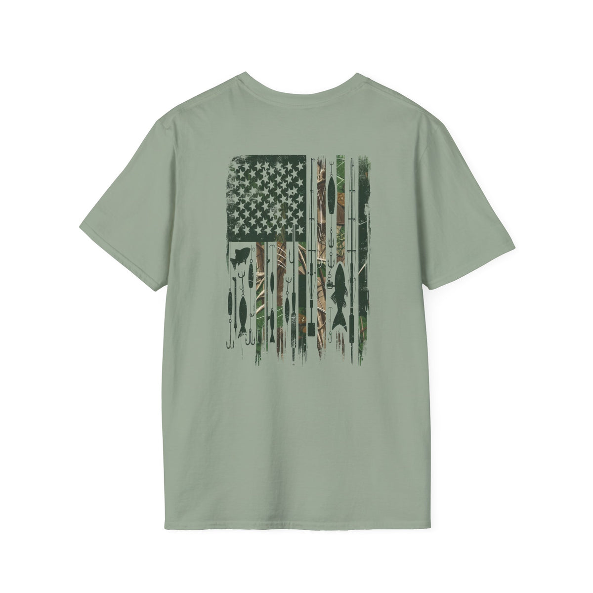 Flag Fishing USA Graphic T-Shirt