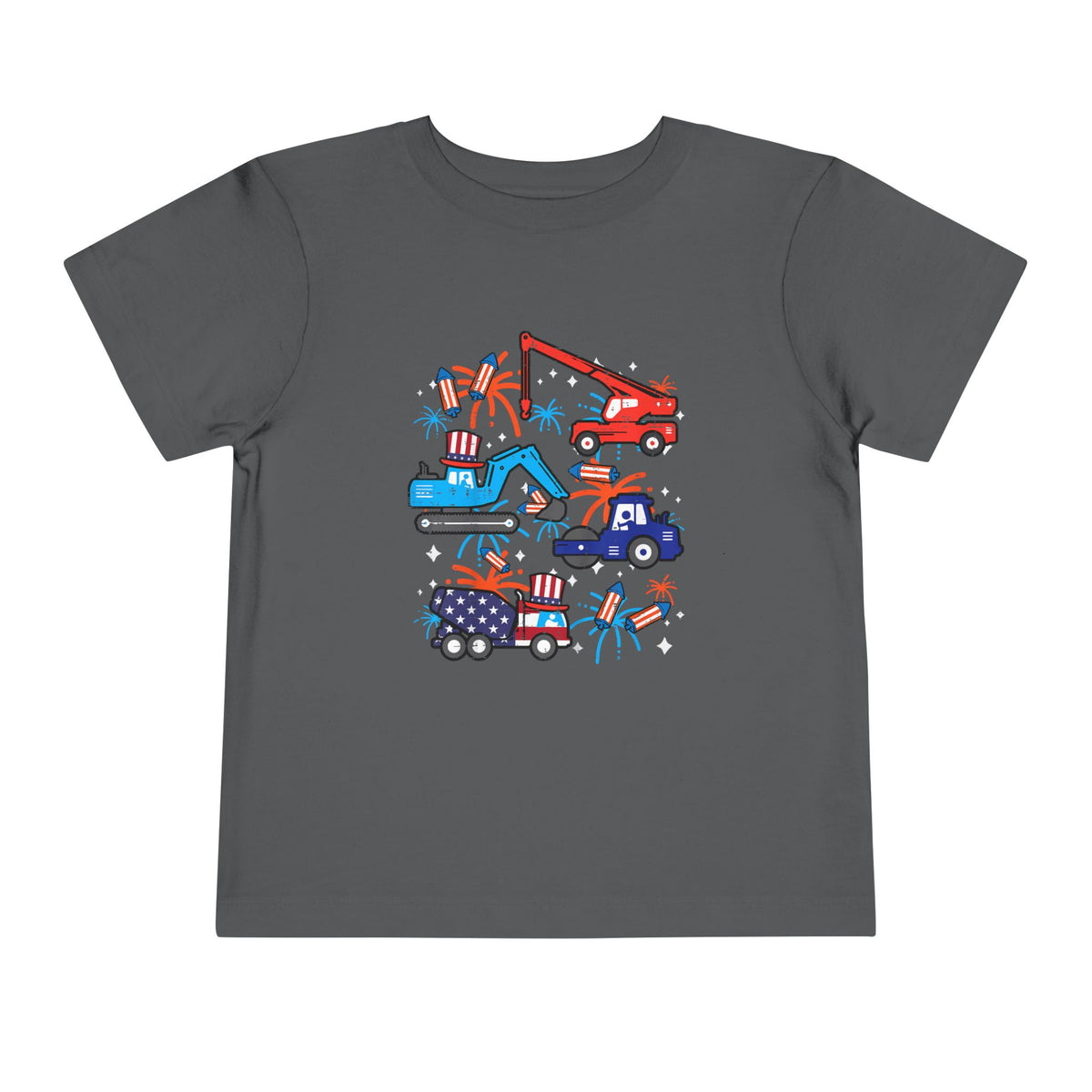 Patriotic Construction Trucks Toddler T-Shirt