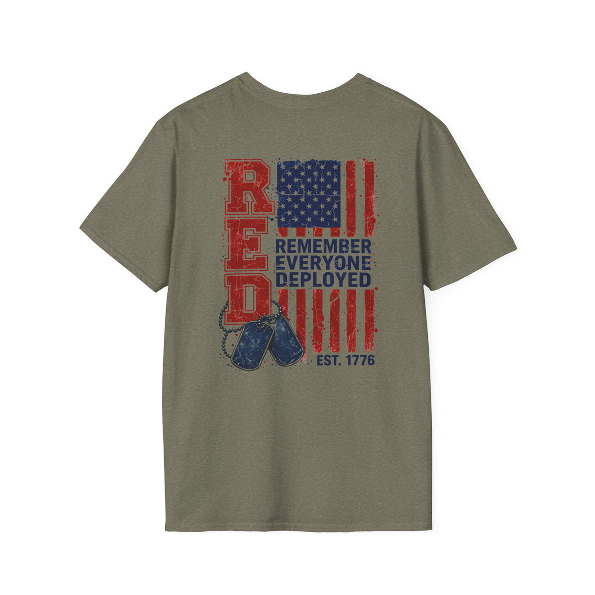 Remember Everyone Deployed T-Shirt — Patriotic RED White & Blue Military Tribute Tee
