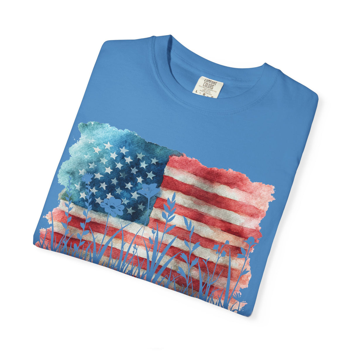 250 Years of Freedom American Flag & Flowers T-Shirt