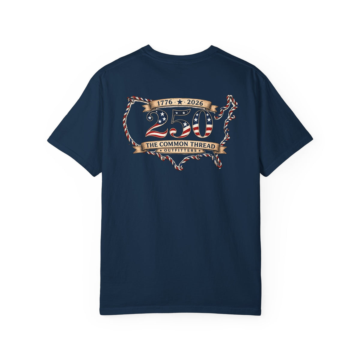 250th Anniversary USA Map T-Shirt — "The Common Thread" Patriotic Tee