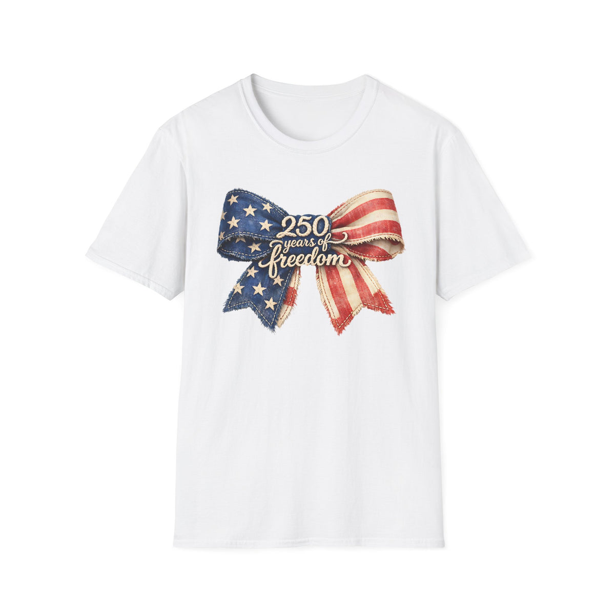 Patriotic '250 Years of Freedom' Bow T-Shirt