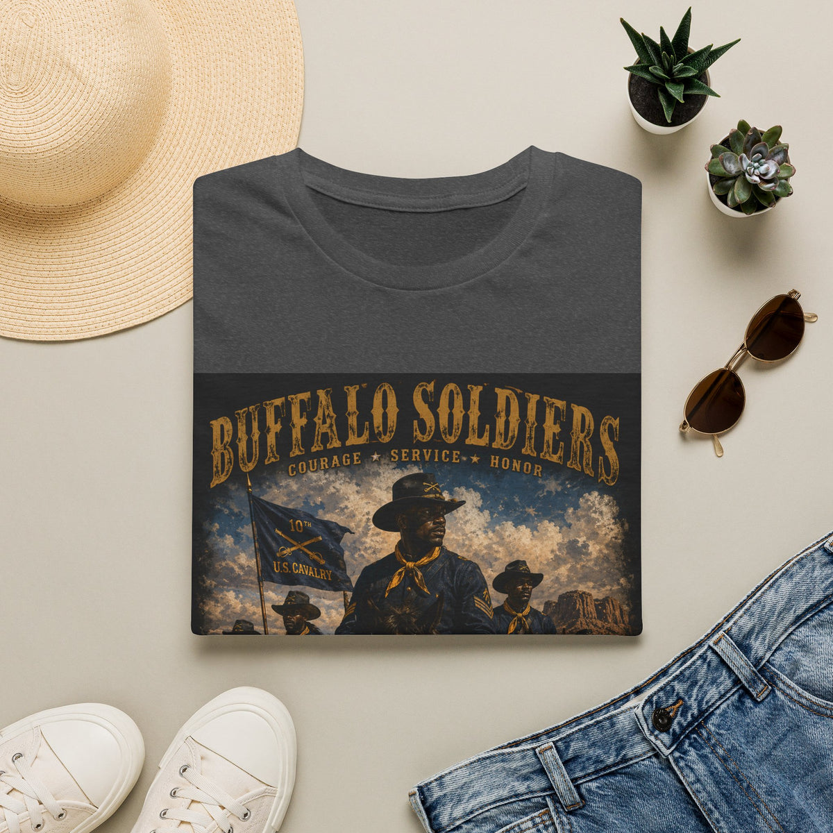 Buffalo Soldiers Tribute T-Shirt — Heritage, Courage & Service Graphic Tee
