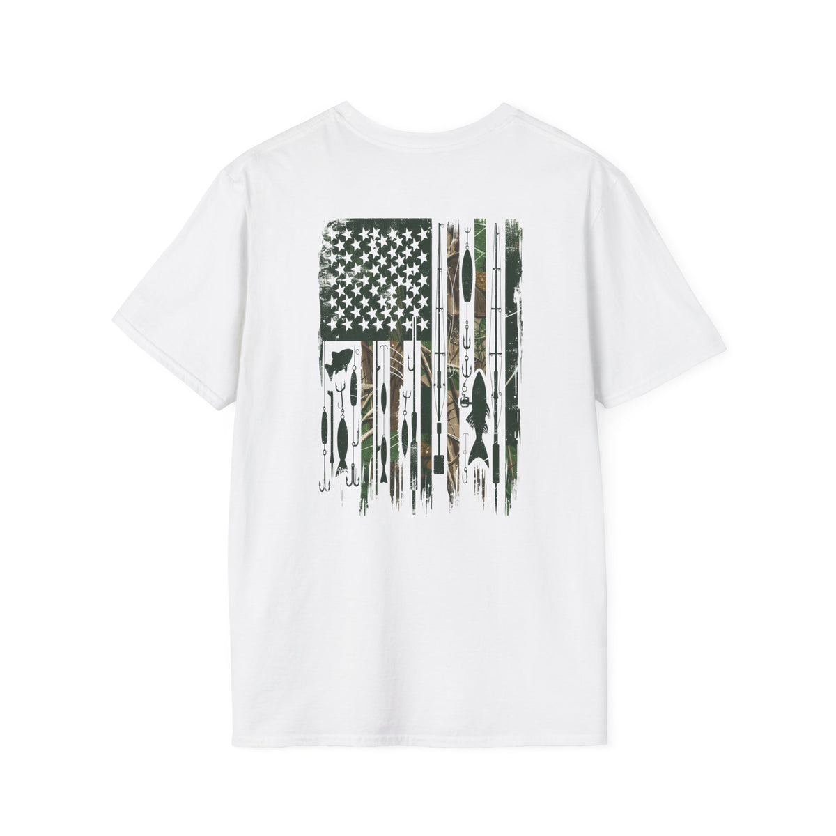 Flag Fishing USA Graphic T-Shirt