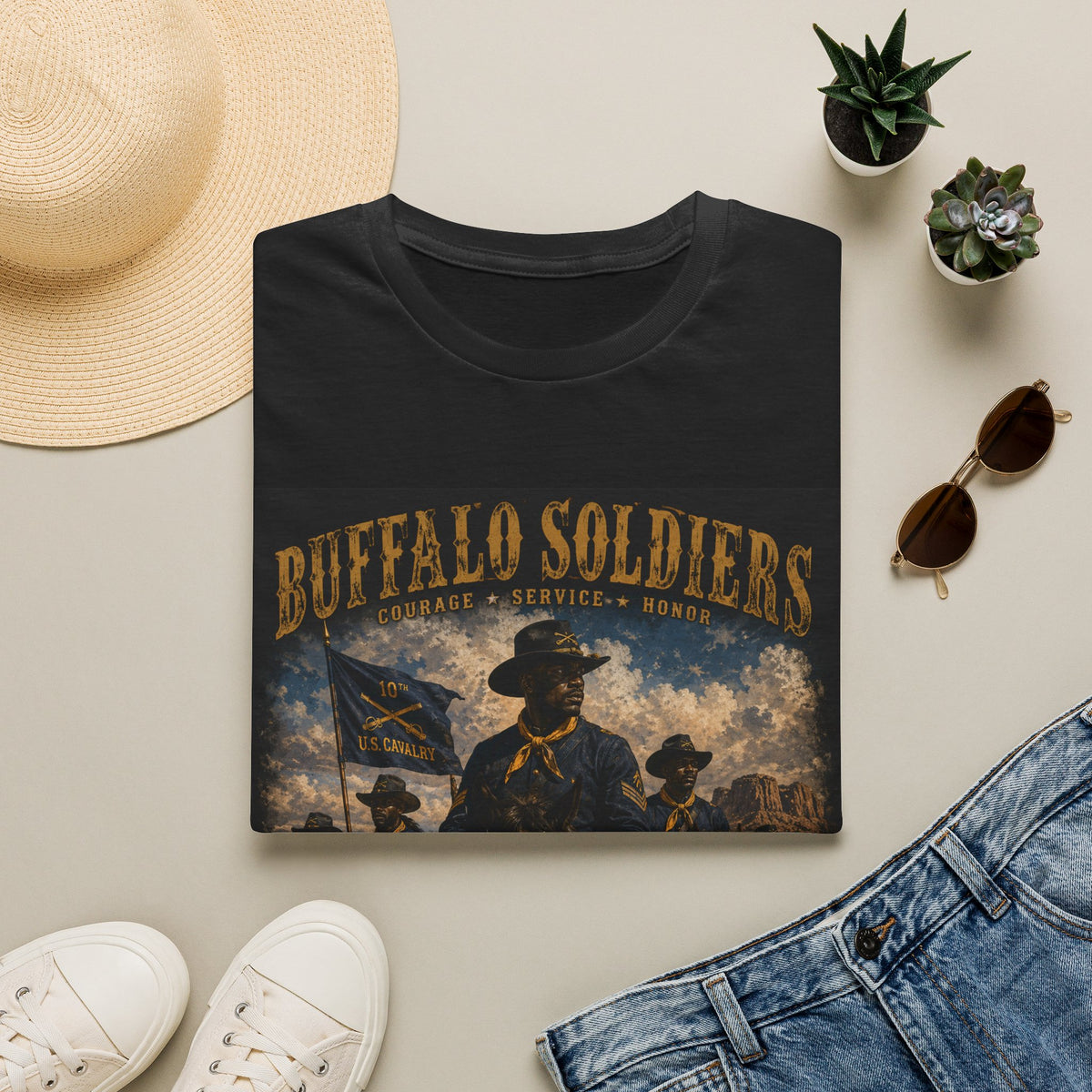 Buffalo Soldiers Tribute T-Shirt — Heritage, Courage & Service Graphic Tee