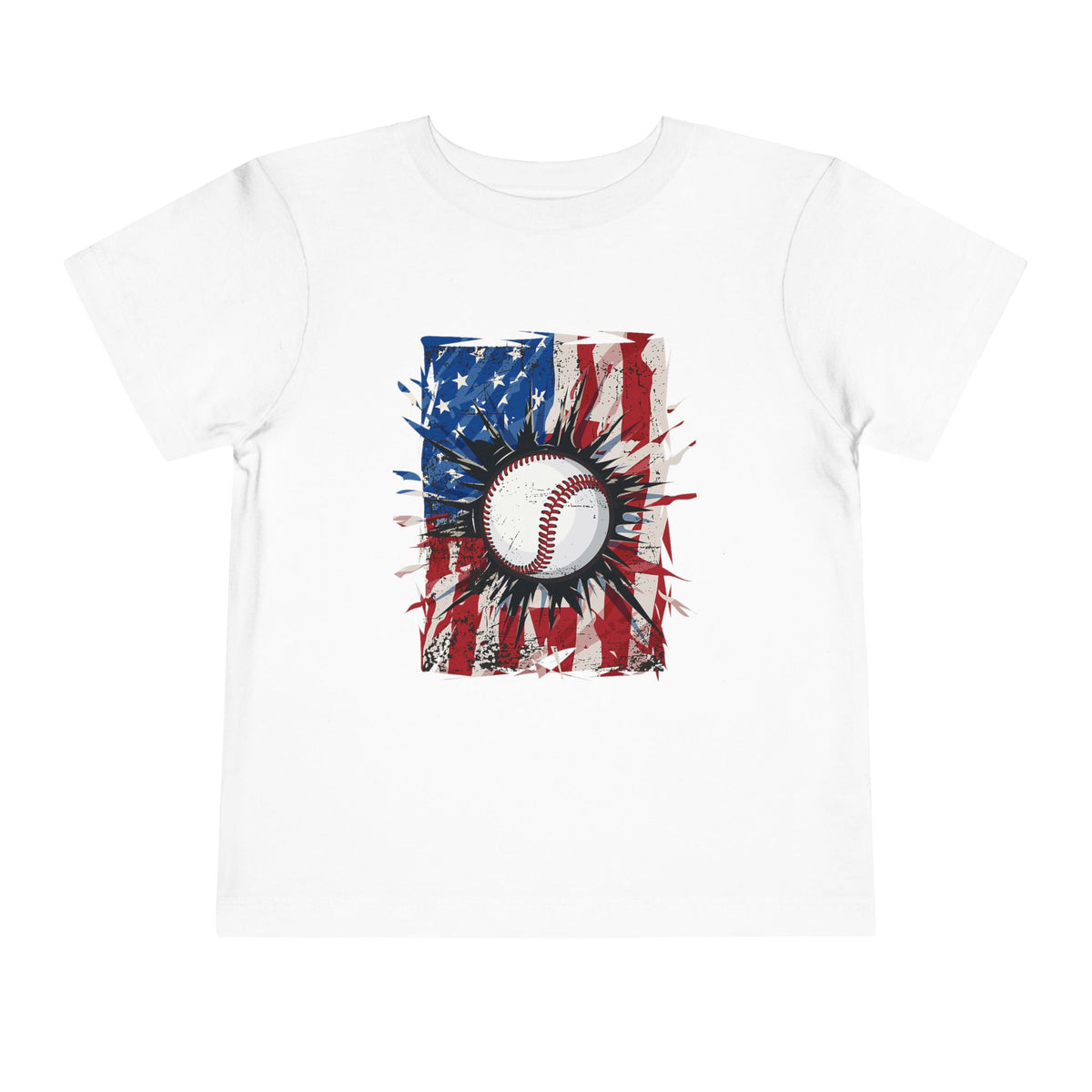 American Flag Vintage Baseball Graphic Toddler T-Shirt