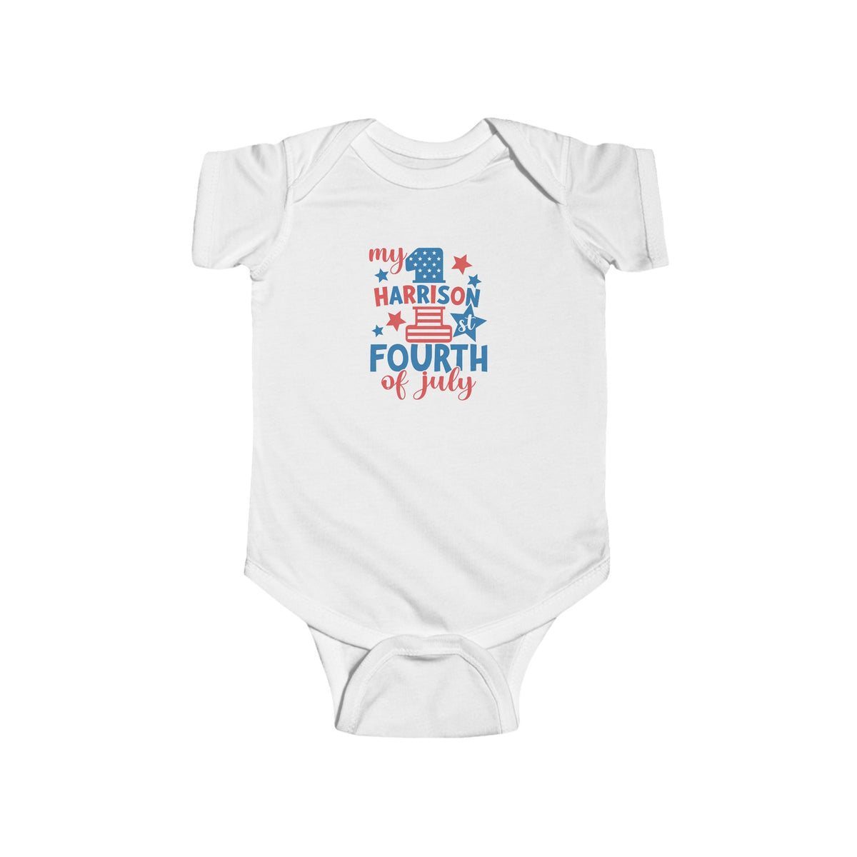 Personalized Onesie - "My 1st - 4th of July" Patriotic Infant Onesie