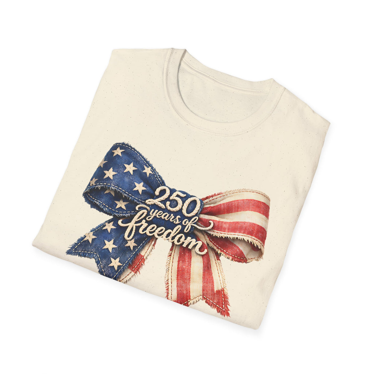 Patriotic '250 Years of Freedom' Bow T-Shirt