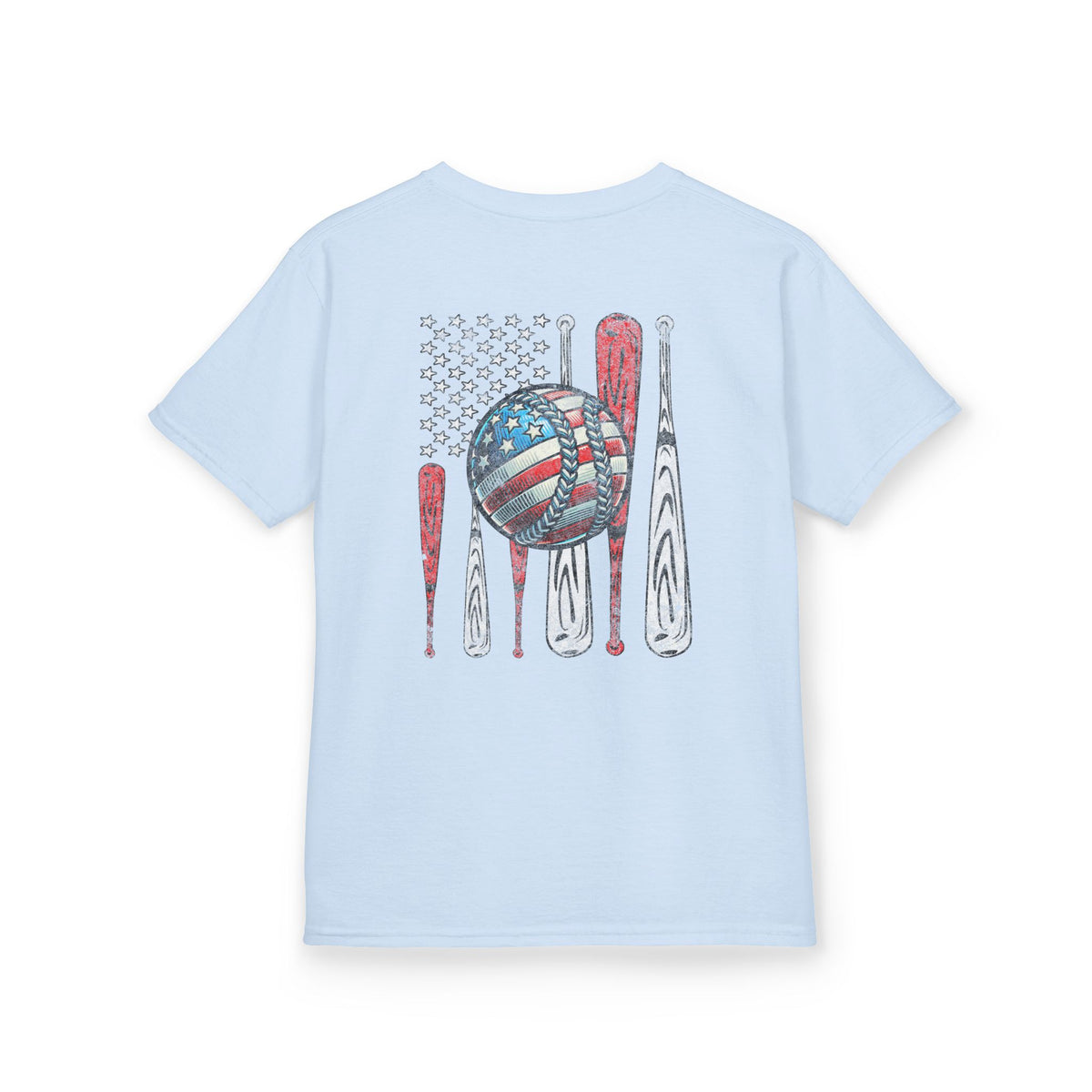 American Flag Ball & Bats - Youth Graphic T‑Shirt