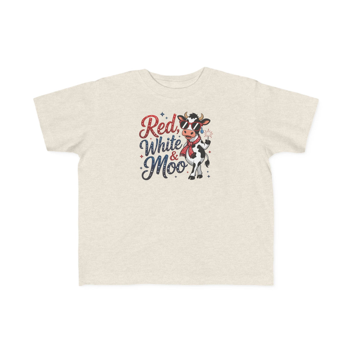 Red, White & Moo - Toddler Patriotic Graphic T-Shirt