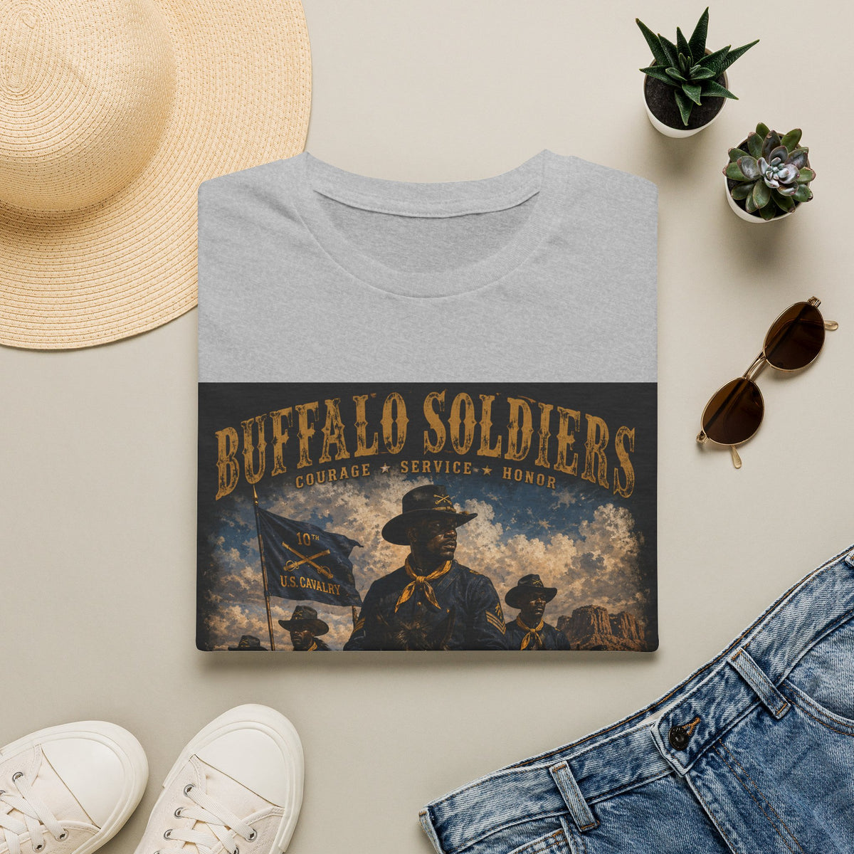 Buffalo Soldiers Tribute T-Shirt — Heritage, Courage & Service Graphic Tee
