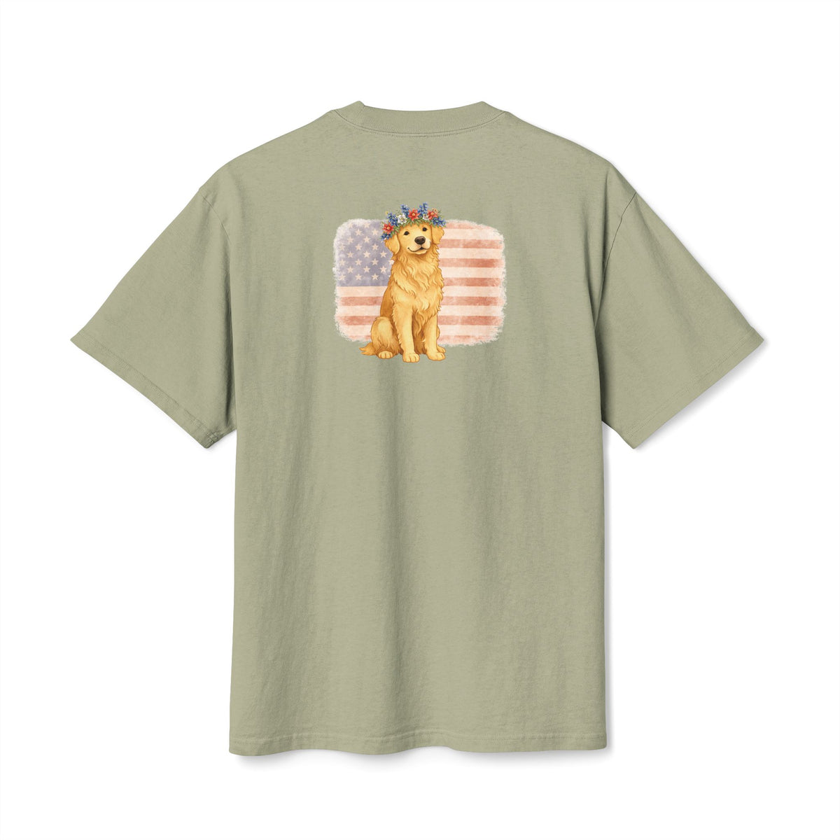 Premium Heavy Faded Tee - Golden Flower Crown