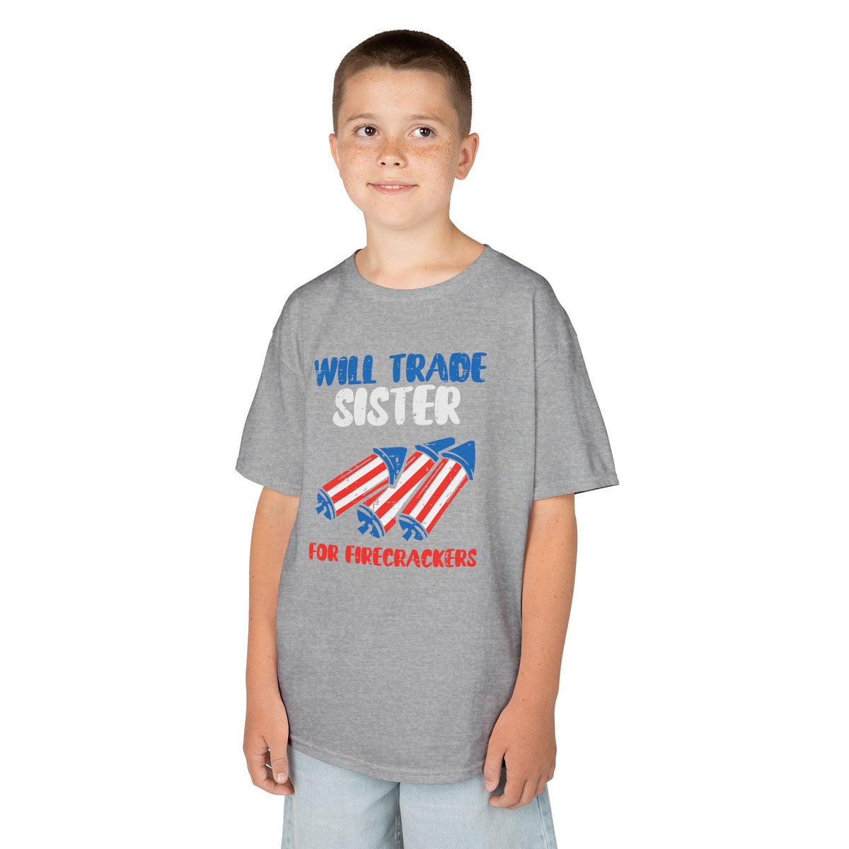 Will Trade Sister for Firecrackers - Kids Graphic T-Shirt