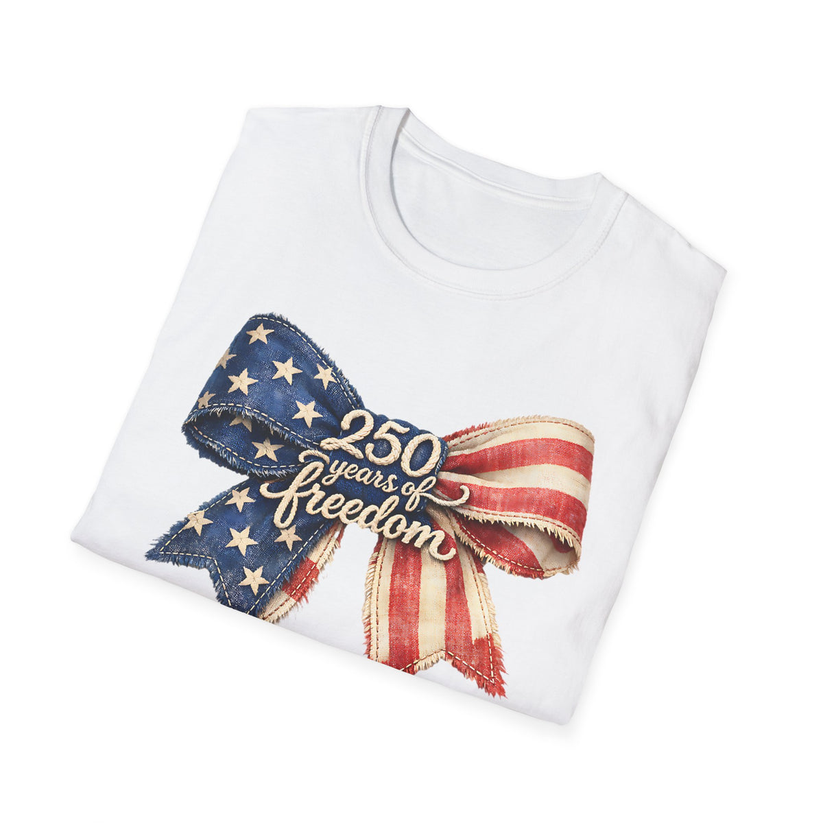 Patriotic '250 Years of Freedom' Bow T-Shirt