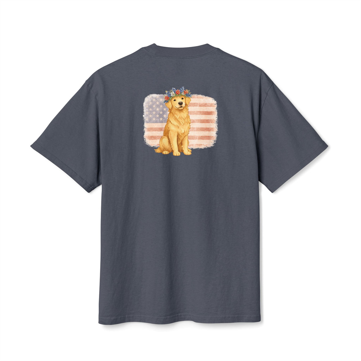 Premium Heavy Faded Tee - Golden Flower Crown