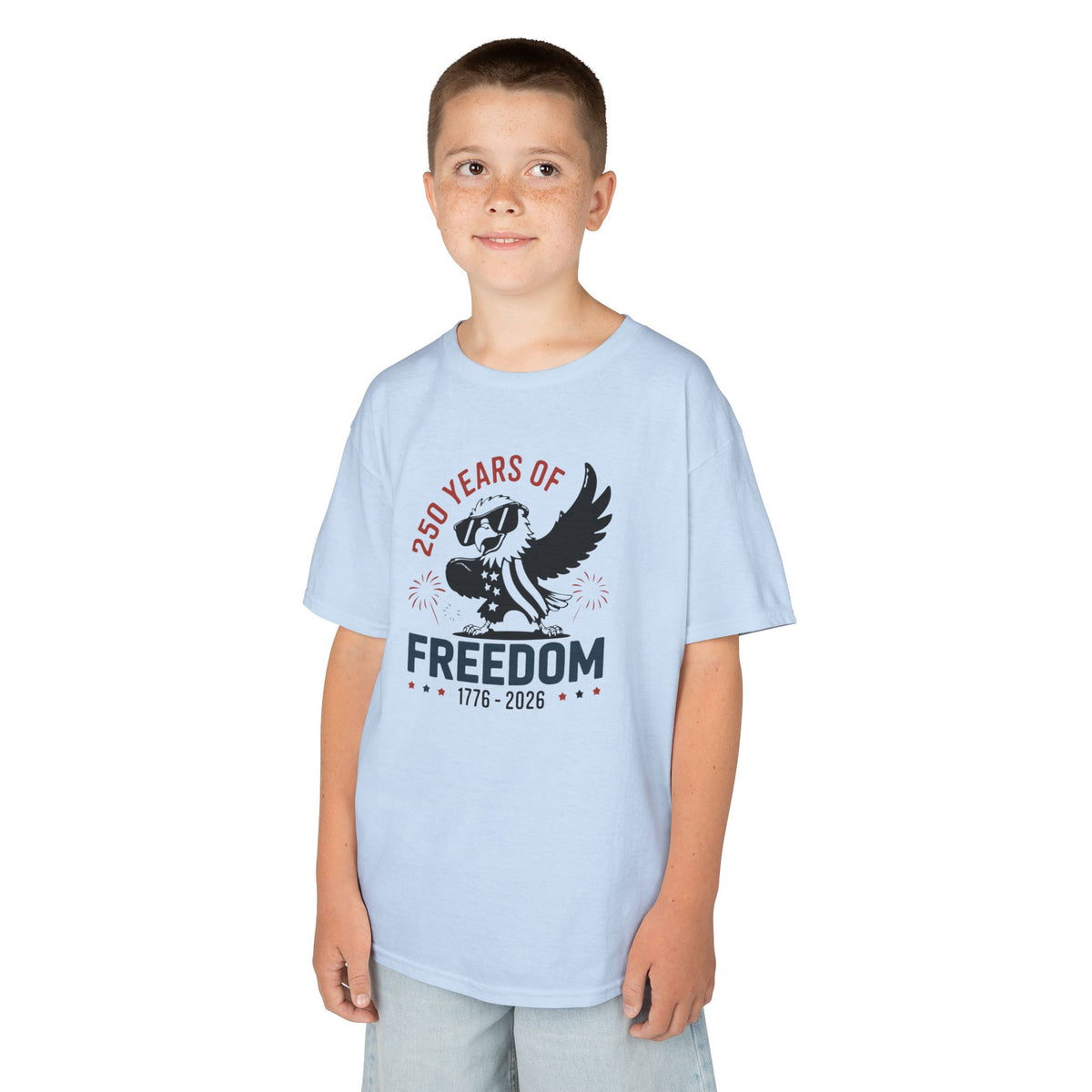 Kids Freedom Eagle T-Shirt — 250 Years of Freedom 1776–2026 Patriotic Tee