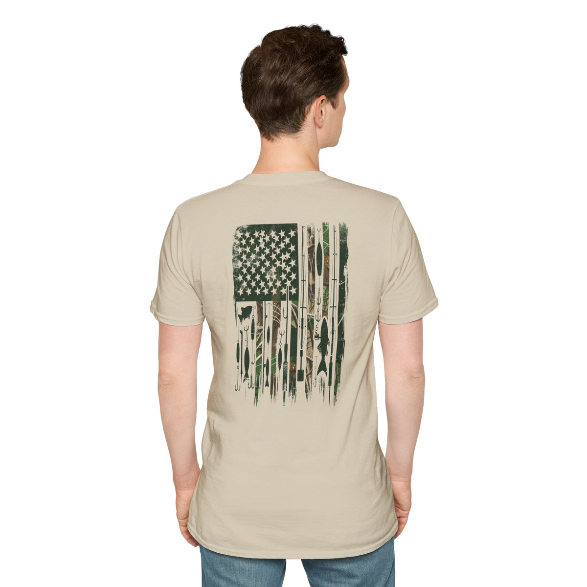 Flag Fishing USA Graphic T-Shirt