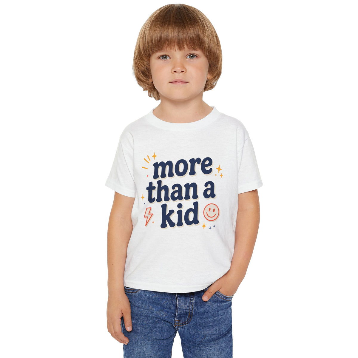 Toddler T‑Shirt “More Than a Kid” — Empowering Icons Backprint (Preschool, Gifts)