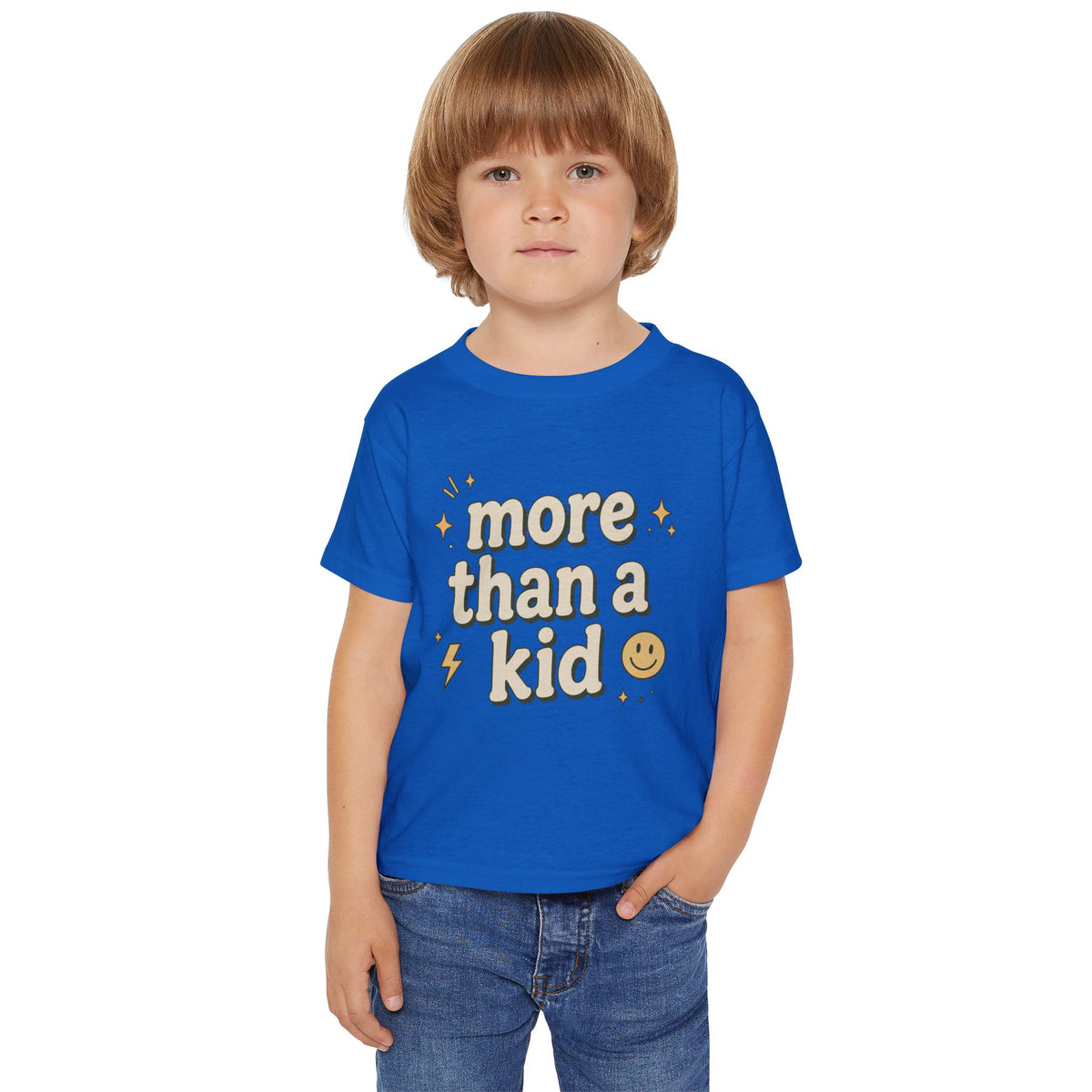 Toddler T‑Shirt “More Than a Kid” — Empowering Icons Backprint (Preschool, Gifts)