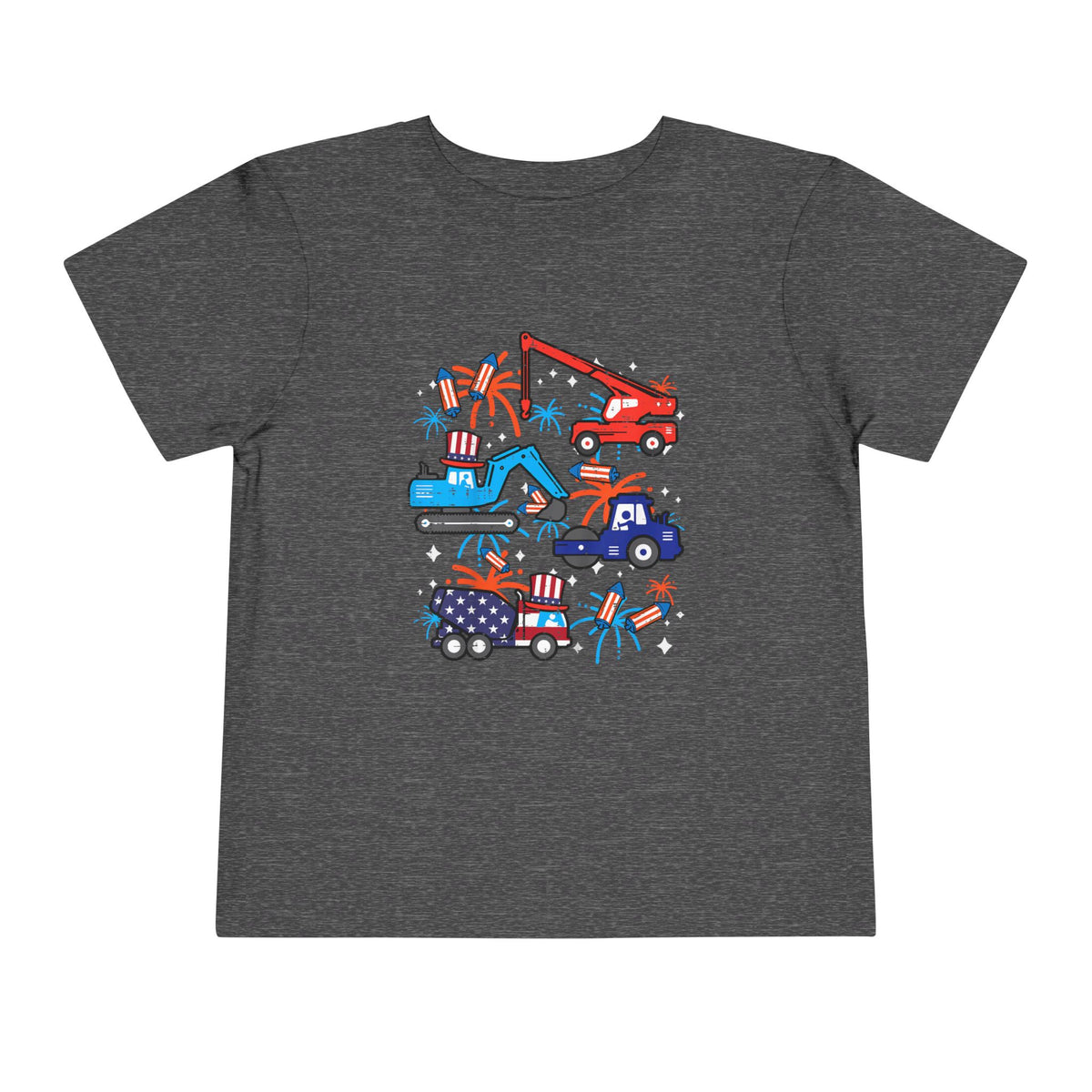 Patriotic Construction Trucks Toddler T-Shirt